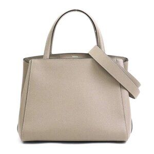 Auth Valextra Handbag Shoulder Bag Greige Leather